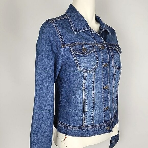 Artisan NY Women's Button Up Jean Jacket Blue Denim Fade Size M - Picture 2 of 15